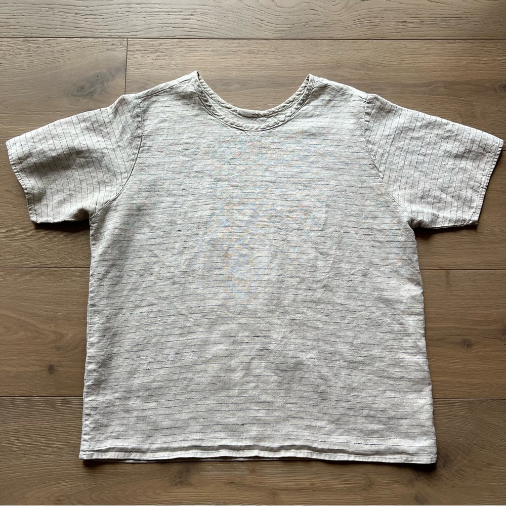 Flax Striped Boxy Linen Tee